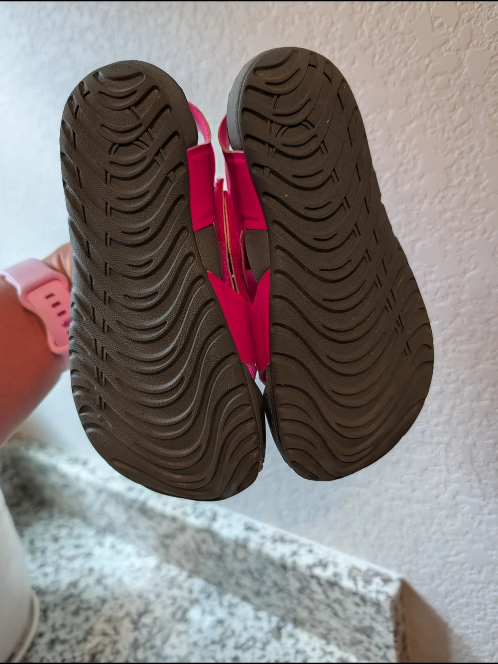 Nike Kids Hot Pink and Gray Water-Ready Sandals